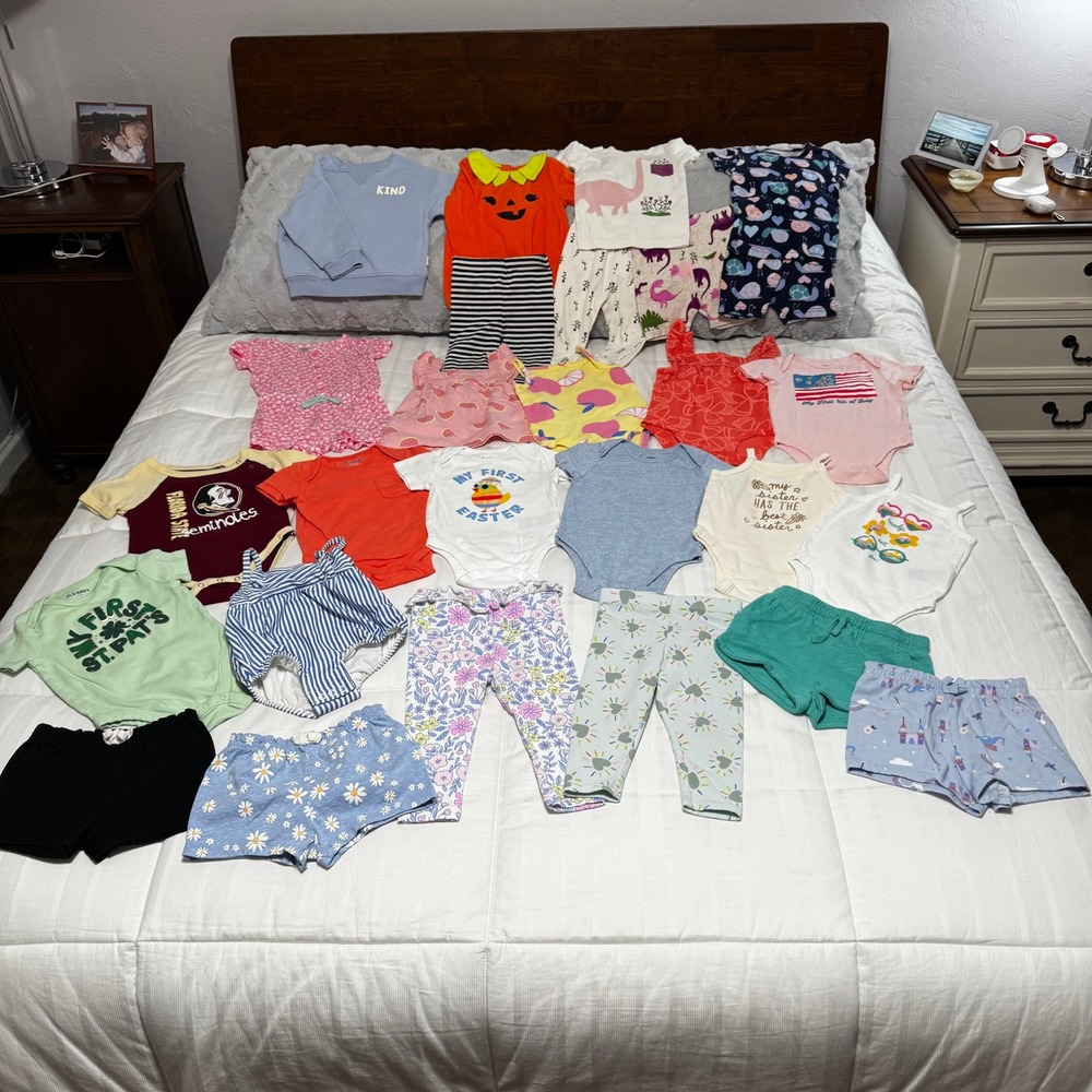 Lot of Baby Girl Clothes,‎ 12 Months, 27 Pieces - Carter's, Gerber, Old Navy!